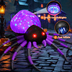 Witchwood™ Halloween Inflatable 5 FT Halloween Spider Inflatable, Inflatable Halloween Spider Halloween Blow Up Spider with LED Lights, Outdoor Halloween Decorations Clearance for Halloween/Holiday/Party