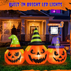 Witchwood™ 6FT Halloween Inflatable Pumpkins Decorations with LED Lights, Halloween Blow Ups Decoration for Home Party