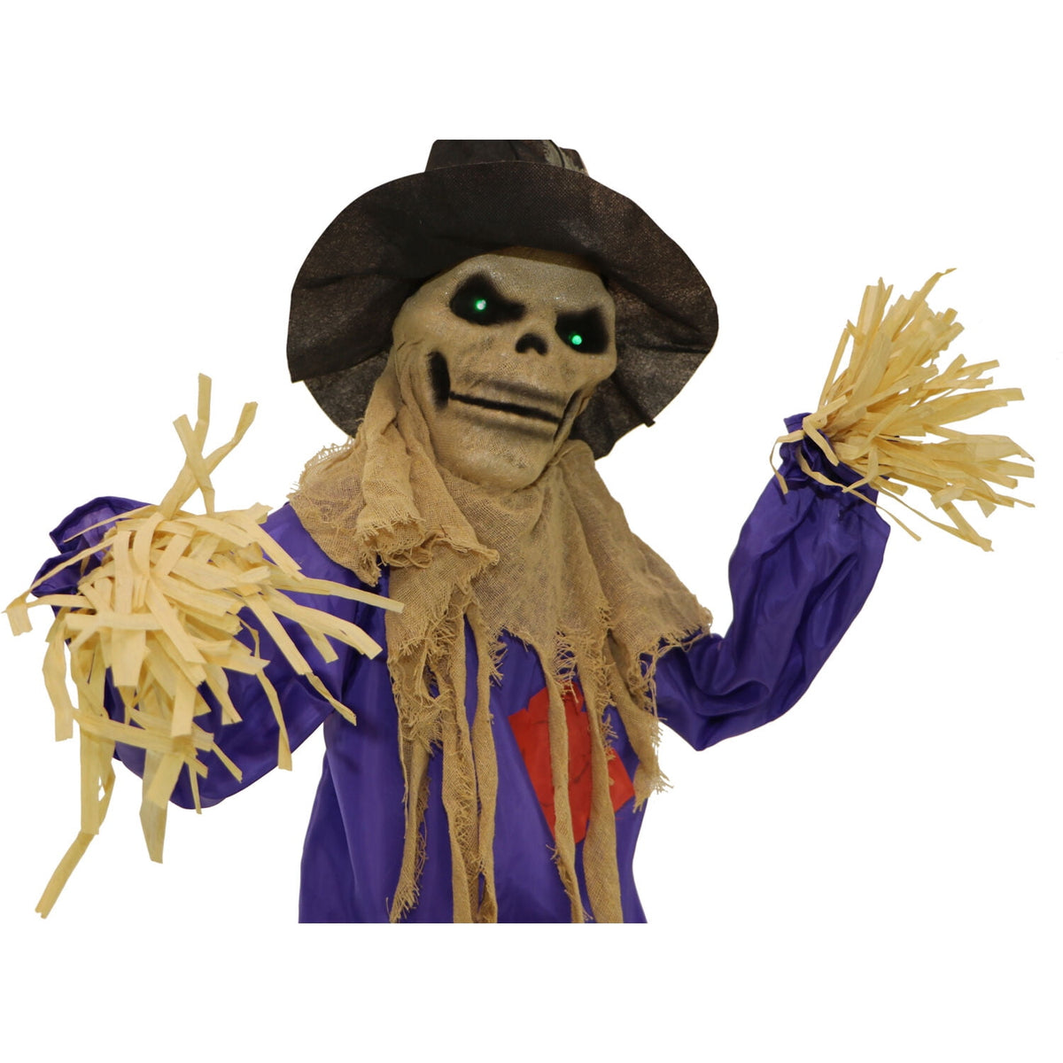 Witchwood™ 6 ft Standing Halloween Scarecrow Yard Decoration with LED Green Eyes, HHSCR-5FLS