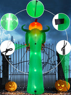 Witchwood™ 12FT Halloween Inflatable with LED Lights ? Giant Pumpkin & Skeleton Outdoor Decoration for Yard, Lawn, Home, & Party ? Scary Blow-Up Halloween Holiday Decor