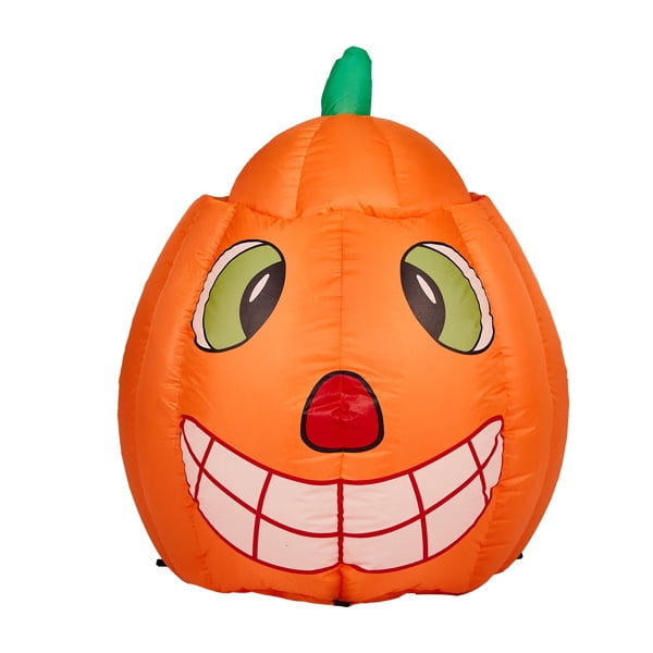 Witchwood™ 2.8FT Halloween Inflatable Animated Pumpkin Ghost, 2 White LED Lights, Weather-Resistant Polyester, for Small Spaces/Accent Decor