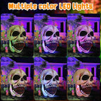 Witchwood™ Halloween Inflatables 4 FT High Halloween Inflatable Skull with Magic LEDs, Scary Skulls Inflatable Halloween Skull Inflatable, Outdoor Halloween Decorations Clearance for Holiday Party