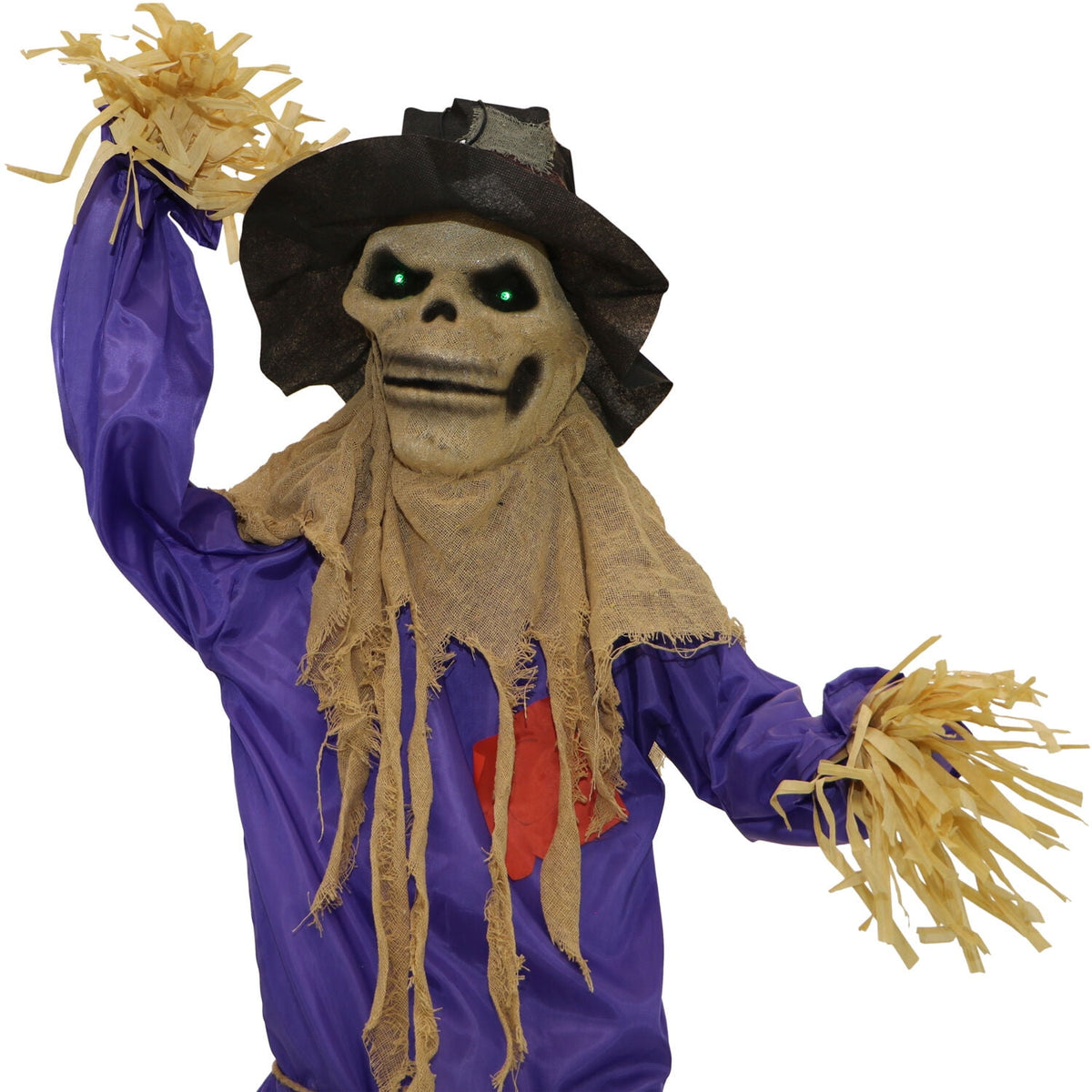 Witchwood™ 6 ft Standing Halloween Scarecrow Yard Decoration with LED Green Eyes, HHSCR-5FLS