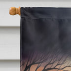 Witchwood™ Halloween Keeshond Dog House Flag 28x40IN Double-Sided Polyester Decorative Sleeve Pole Flag for Outdoor Home Garden