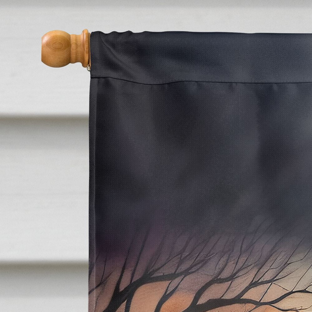 Witchwood™ Halloween Keeshond Dog House Flag 28x40IN Double-Sided Polyester Decorative Sleeve Pole Flag for Outdoor Home Garden