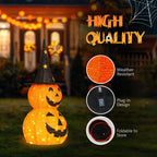 Witchwood™ 3FT Pumpkins Halloween Lighted Pumpkin Outdoor Decoration for Holiday Lawn Garden Party,2Pcs