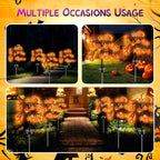 Witchwood™ 2 packs 40 LEDs Solar Halloween Pumpkin Stake Lights, 2 Modes Outdoor Waterproof Halloween Decorations, Solar Halloween Lights Stakes for Garden Yard Pathway