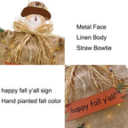 Witchwood™ Fall Scarecrow Yard Stake with LED Lights Happy Fall Ya'll Scarecrow Garden Stake Autumn Harvest Halloween Thanksgiving Outdoor Yard Decorations