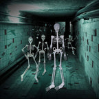 Witchwood™ Deago 4 Pack Halloween Hanging Luminous Skeleton Decorations 5 Ft Full Body Glow-in-The-Dark Poseable Skeleton for Outdoor Yard Garden Hanging Halloween Props