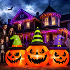 Witchwood™ 6FT Halloween Inflatable Pumpkins Decorations with LED Lights, Halloween Blow Ups Decoration for Home Party