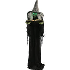 Witchwood™ 5.5 ft Poseable Witch with Spell Book, Lights and Sound, Indoor/Covered Outdoor Halloween Decoration, HHWITCH-9FLS