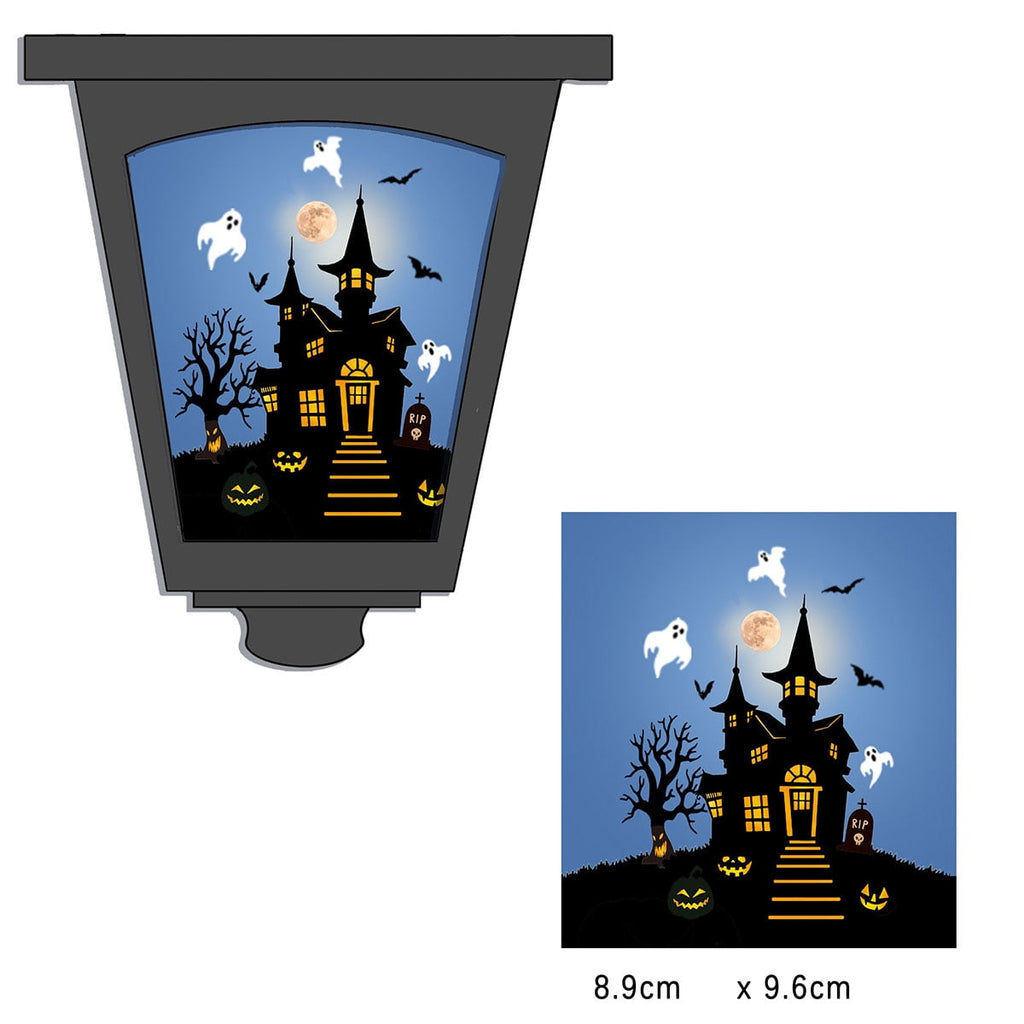 Witchwood™ 2-Pack Haunted House Solar Post Lights - Spooky Halloween Decoration with Eerie Glow, 40" Rust-Proof Stake, Auto On/Off for Outdoor Yard