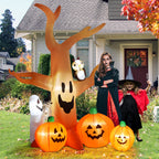 Witchwood™ 8FT Halloween Inflatables Dead Tree,Outdoor Halloween Decorations with Built-in LED Lights,Halloween Blow Up Yard Decorations with Pumpkin,Ghost,and Owl