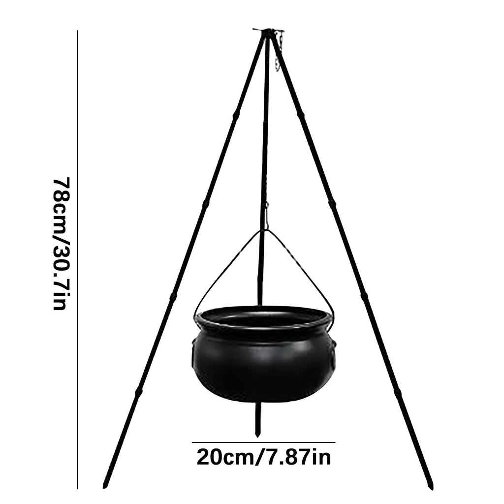 Witchwood™ SDJMa Halloween Decorations Outdoor, 7.8" Witch Cauldron on 30.7" Tripod with Timer String Lights, Halloween Haunted House Decor for Yard Lawn Garden Outside Party Supplies