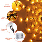 Witchwood™ Halloween Spider Web Light LED and a 5in Spider, 3.28ft Spider Web Light Decorations 70 LED Lighted, Indoor Outdoor House Yard Garden Scary Halloween Window Light, Battery Operated, Purple