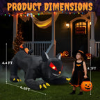 Witchwood™ 6.5FT Halloween Inflatable Black Cat, Blow Up Yard Decoration with Shakable Head & LED Lights, Large Halloween Decor for Yard, Party, Garden