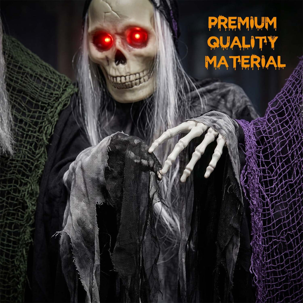 Witchwood™ 3 Pack Hanging Skeleton Ghosts for Halloween Decorations Outdoor, Grim Reaper for Halloween Decor