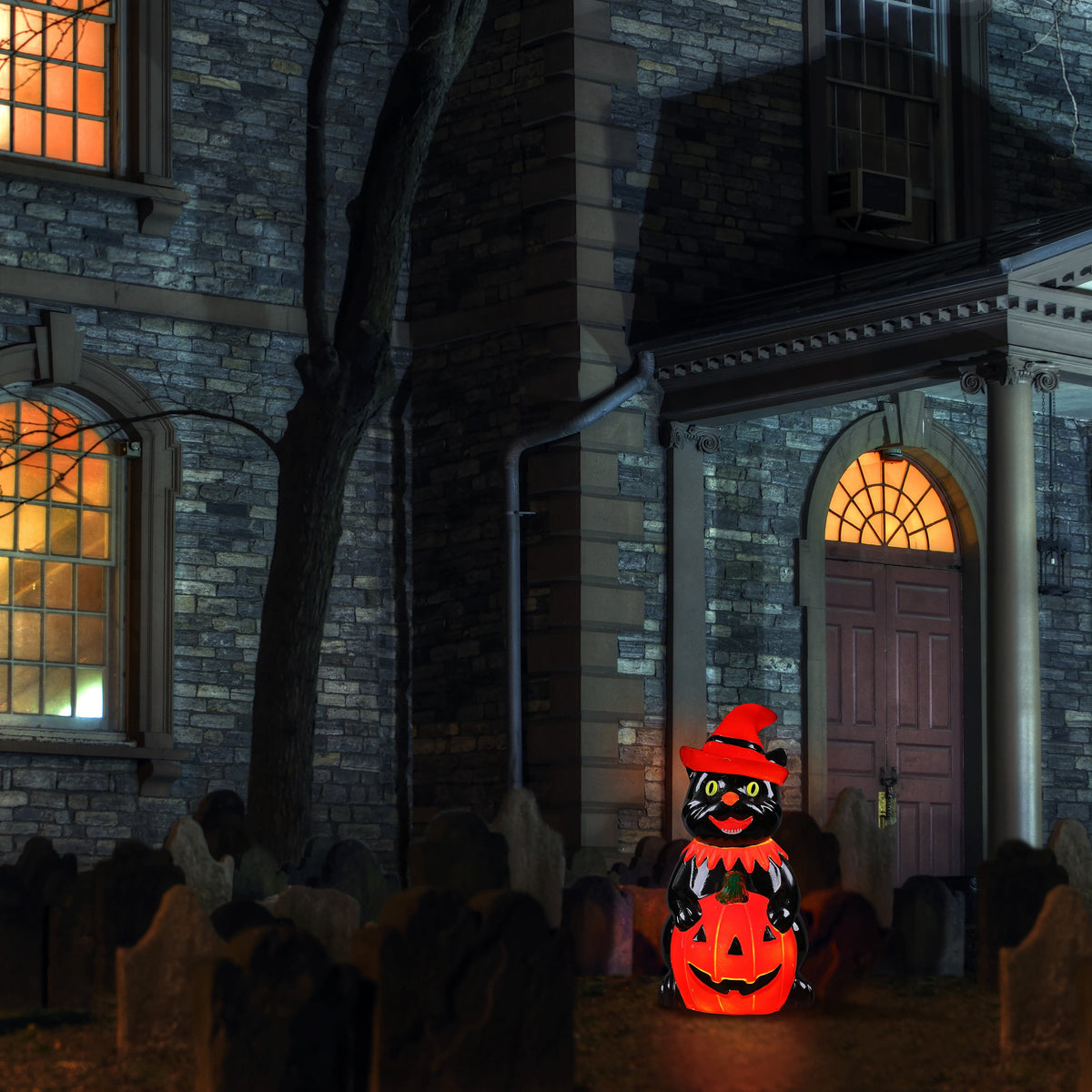 Witchwood™ 18in Outdoor Cat Lit Blow Mold