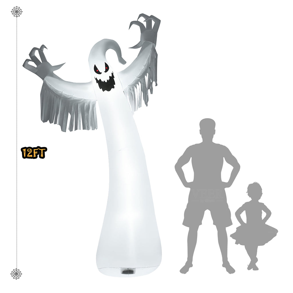 Witchwood™ Costway 12ft Inflatable Halloween Blow Up Ghost Decoration w/ Built-in LED Light