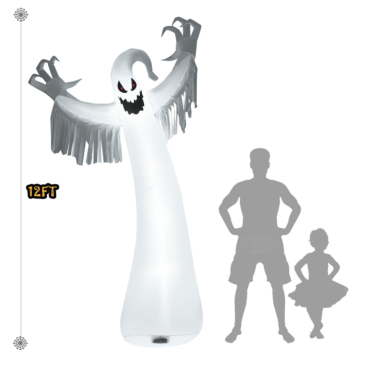 Witchwood™ Costway 12ft Inflatable Halloween Blow Up Ghost Decoration w/ Built-in LED Light