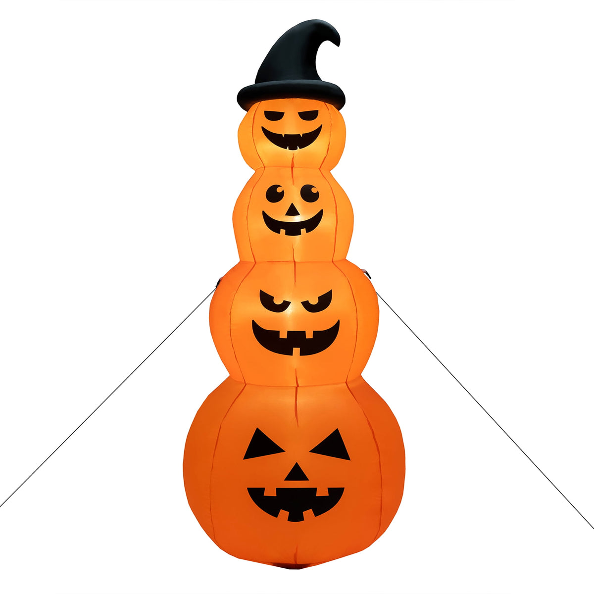 Witchwood™ Costway 8FT Halloween Inflatable Stacked Pumpkins Blow-up Holiday Decoration w/ LED Lights