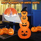 Witchwood™ Costway 8FT Halloween Inflatable Stacked Pumpkins Blow-up Holiday Decoration w/ LED Lights