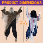 Witchwood™ 2 Pack 47 inch Halloween Decor Climbing Zombie Skeleton with Bloodstains,Halloween Hanging Decorations Indoor and Outdoor Yard Decorations