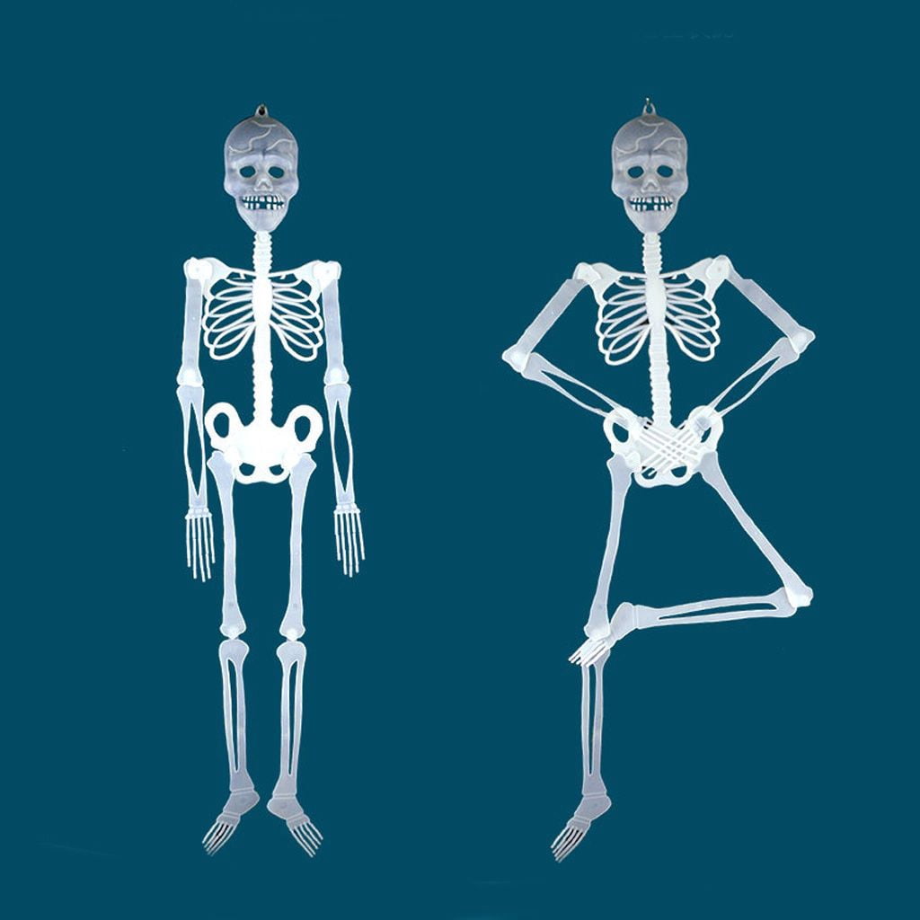 Witchwood™ Deago 4 Pack Halloween Hanging Luminous Skeleton Decorations 5 Ft Full Body Glow-in-The-Dark Poseable Skeleton for Outdoor Yard Garden Hanging Halloween Props