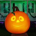 Witchwood™ 5 Ft Tall Halloween Inflatable Pumpkin,Blow Up Pumpkin with Projector Face and Music Lights,Outdoor Decorations for Yard,Garden,Lawn,Party