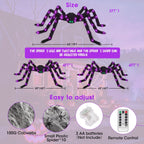 Witchwood™ Halloween Spider Decorations Set, 5FT and 2 Pack 4FT Lighted Giant Spider Decorations for Halloween Party Indoor Outdoor Yard Home Decor