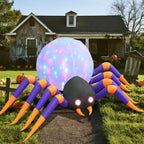 Witchwood™ 8 FT Halloween Spider Inflatables Outdoor Decorations, Blow Up Yard Decoration with Built-in LED Lights for Holiday, Party, Yard, Garden