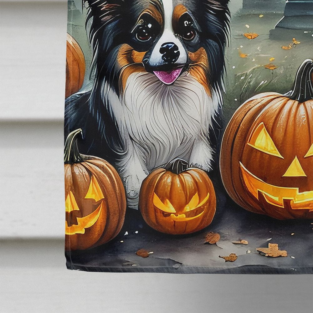 Witchwood™ Halloween Papillon Dog House Flag 28x40IN Double-Sided Polyester Decorative Sleeve Pole Flag for Outdoor Home Garden