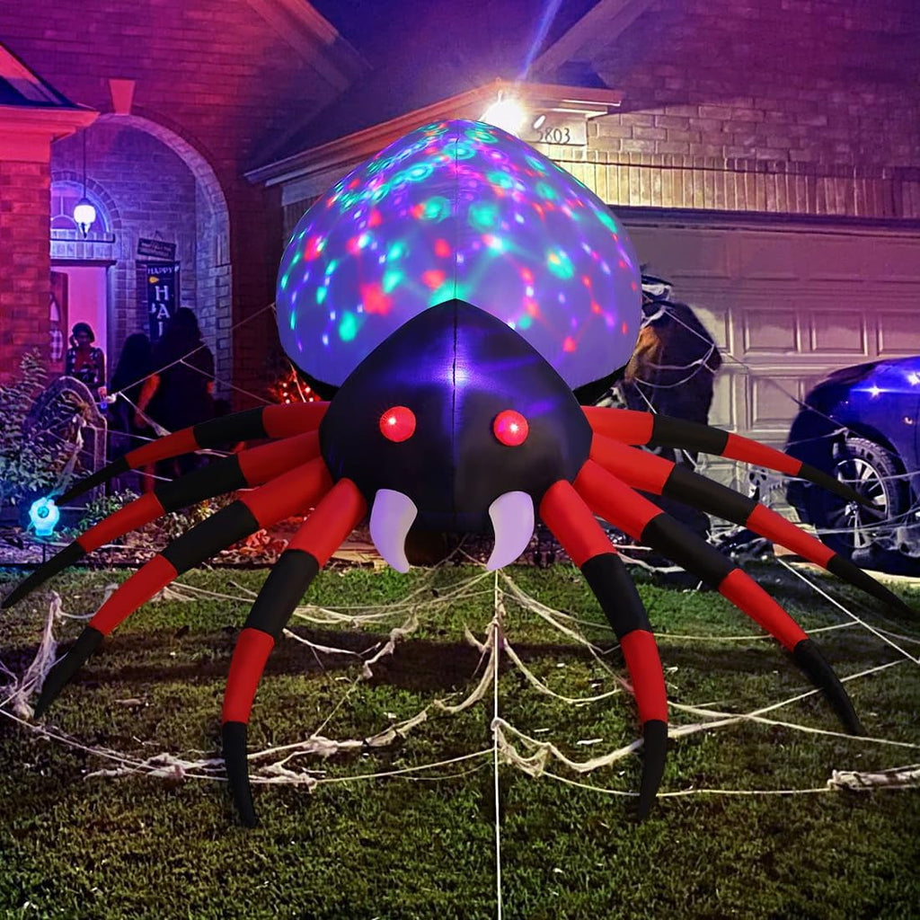 Witchwood™ Halloween Inflatable 8.5 FT Halloween Spider Inflatable, Giant Blow Up Spider with Built-in Lights, Outdoor Inflatable Halloween Decorations Halloween Blowup for Holiday/Party/Yard