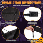 Witchwood™ 7' Halloween Inflatables Skeleton Outdoor Halloween Decoration Reclining Skeleton with Pumpkin,Built-In LED Lights