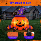 Witchwood™ 6.2FT Halloween Inflatable Decorations Pumpkin Spider with LED Lights, Halloween Blow Ups for Yard Party