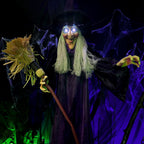 Witchwood™ Life-Size Animated Talking Witch w/ Broomstick, 6 ft Halloween Decoration, HHWITCH-5FLSA