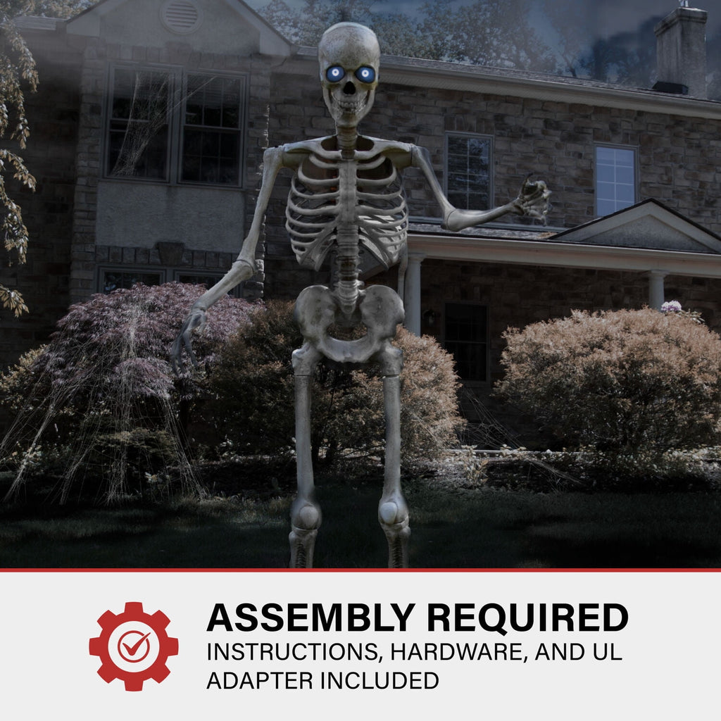 Witchwood™ 8 ft Tall Motion-Activated Towering Skeleton, Premium Talking Halloween Animatronic Decoration, Plug-In, HHTWRSKEL-2FLSA