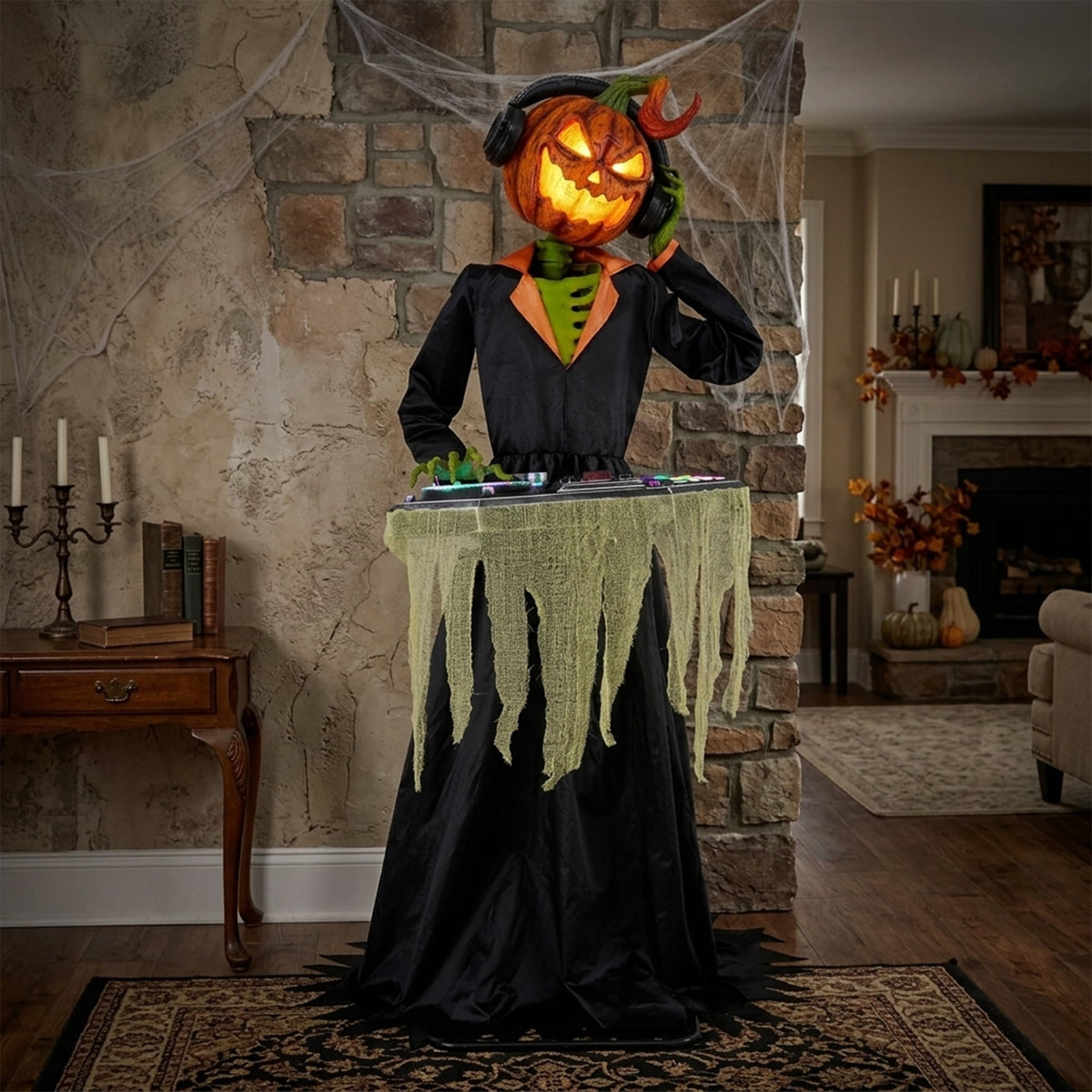 Witchwood™ Animated DJ Jack with Turntable, 72-inch, Halloween Decor