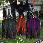Witchwood™ Nifti Nest Halloween Skeleton, 3 Pcs Ghost Decorations, Halloween Props, Halloween Yard Decorations, Black,Green,Red