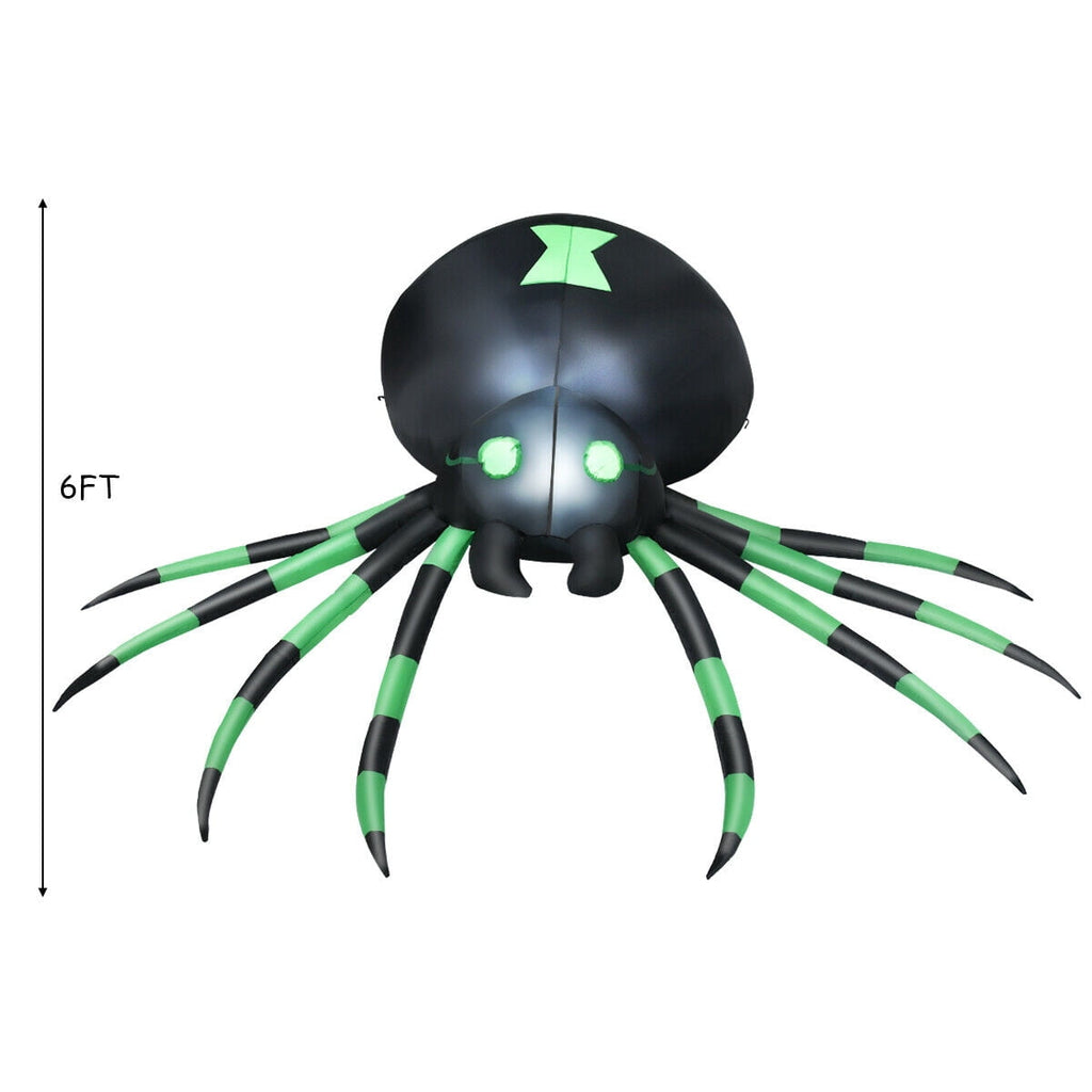 Witchwood™ Gymax 6FT Halloween Inflatable Blow-Up Spider w/ LED Lights Outdoor Yard Decoration