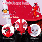 Witchwood™ Costway 8 FT Halloween Inflatable Red Dragon with Wings & Skull Holiday Decoration Light