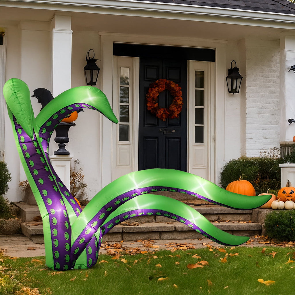 Witchwood™ 7 FT Halloween Inflatables Cape Octopus 2 Pack Giant Octopus Tentacles Halloween Decoration Outdoor