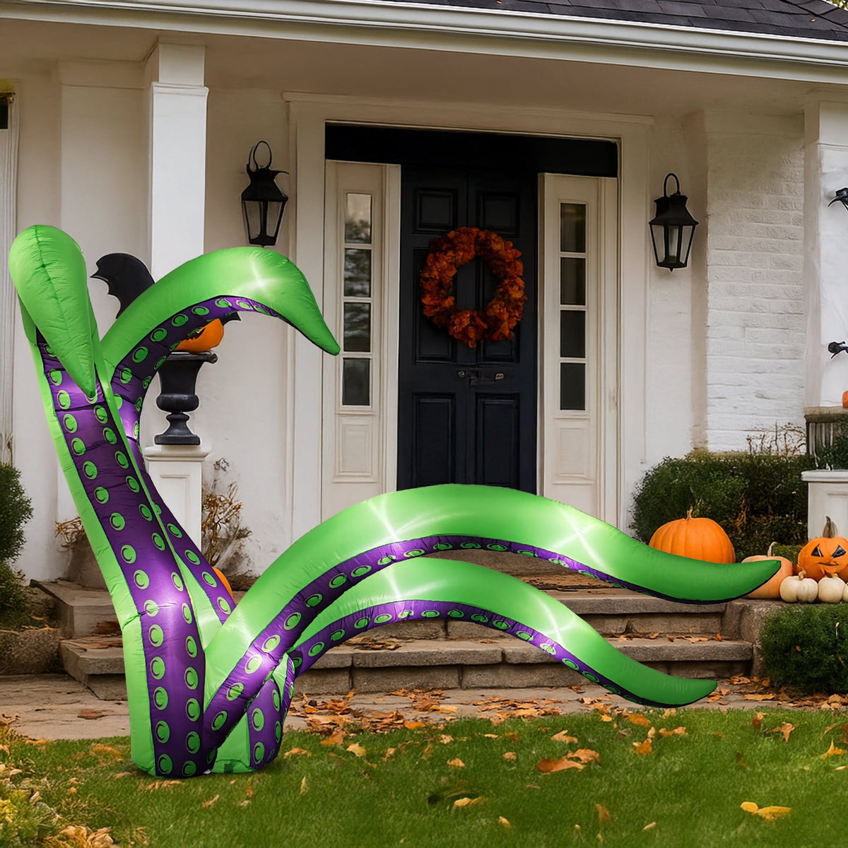 Witchwood™ 7 FT Halloween Inflatables Cape Octopus 2 Pack Giant Octopus Tentacles Halloween Decoration Outdoor