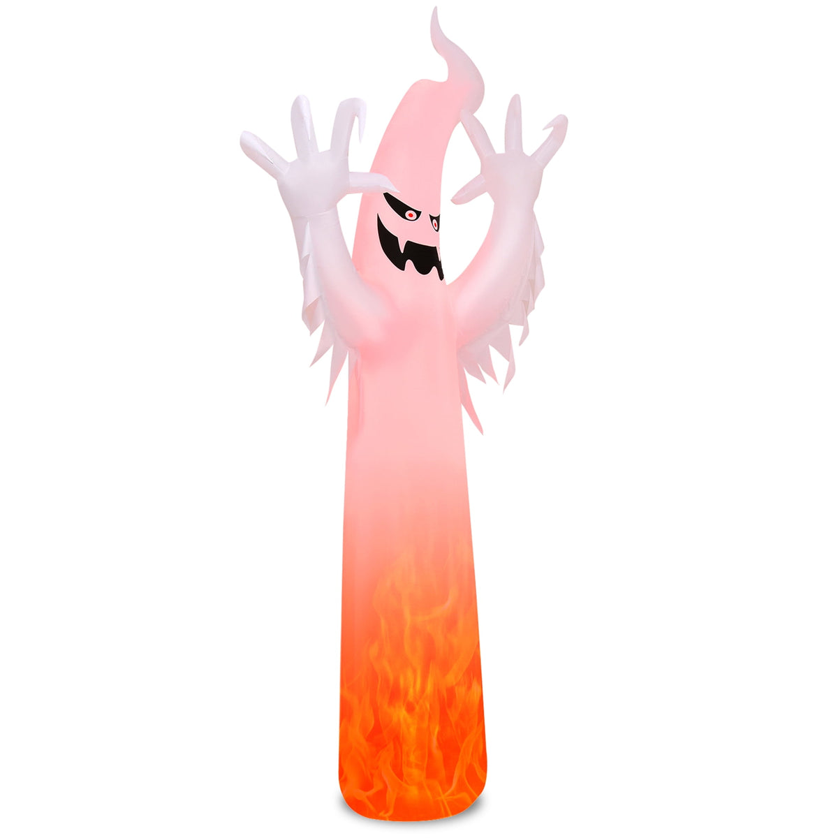 Witchwood™ Gymax 12ft Inflatable Halloween Ghost Blow Up Decoration w/ Built-in Flame Light