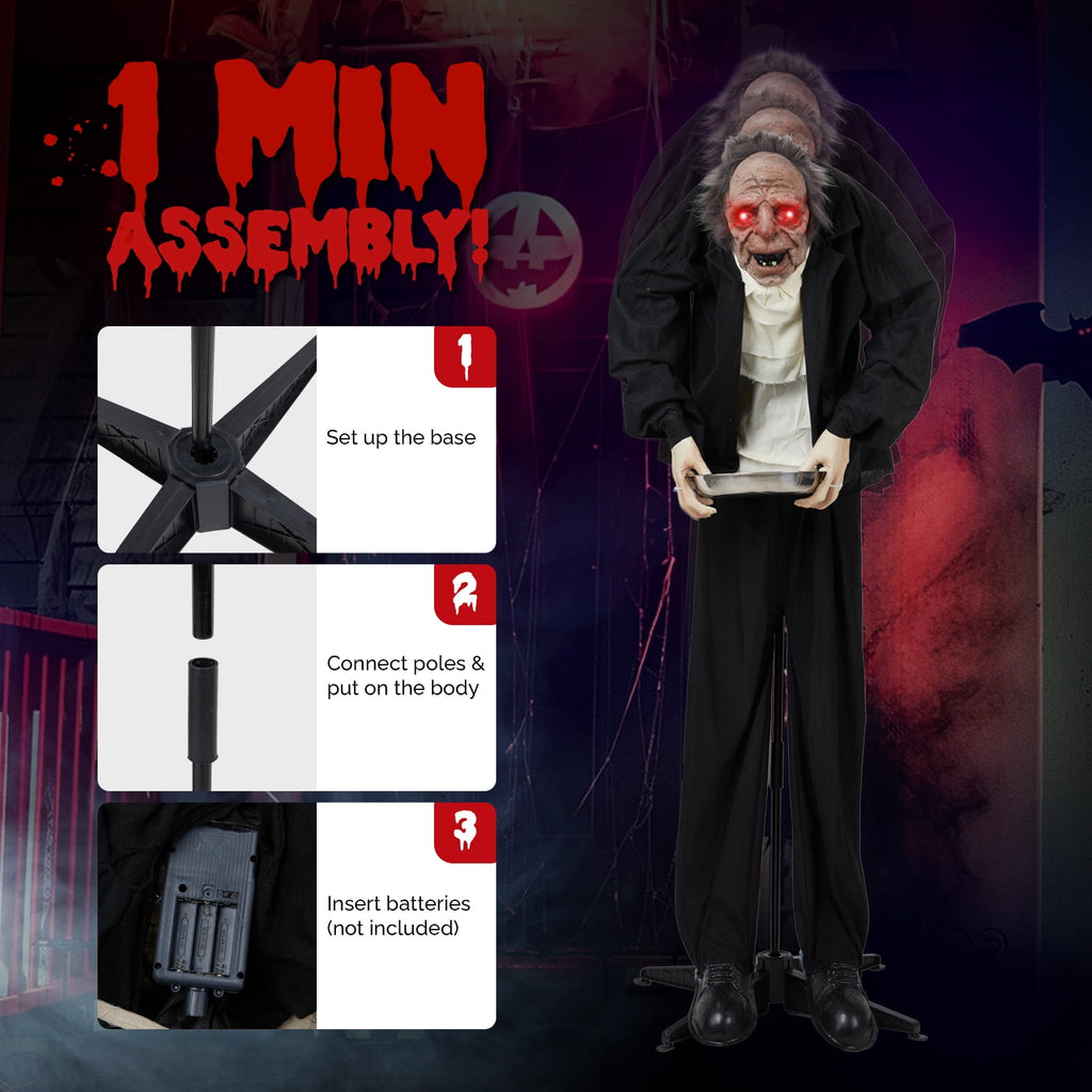 Witchwood™ 5FT Halloween Animatronic Grandpa w/ Candy Dish The Sound Activated Standing Halloween Prop