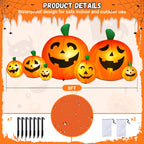 Witchwood™ 8 FT Halloween Inflatables Pumpkin,7 Pumpkins Halloween Outdoor Decoration with Built-in LED Lights,Halloween Blow Ups for Yard, Lawn, Garden Decor