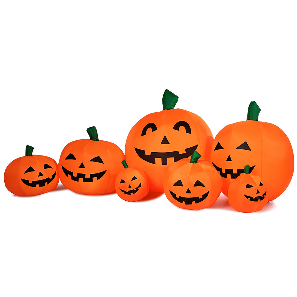 Witchwood™ Costway 7.5' Halloween Inflatable 7 Pumpkins Patch W/LED Light Outdoor Garden Decoration