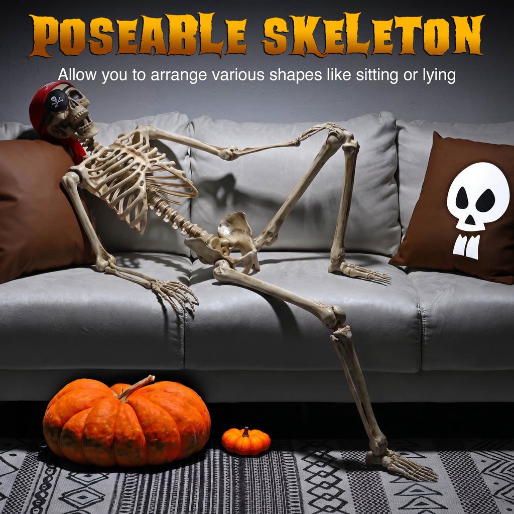 Witchwood™ Yescom Pirate Life Size Skeleton Poseable Full Size 5.6 Ft Halloween Party Decorations Haunted House 2026