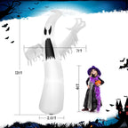Witchwood™ Costway 12ft Halloween Inflatable Ghost Quick Blow up w/LED Lights Outdoor Yard Scary Decoration