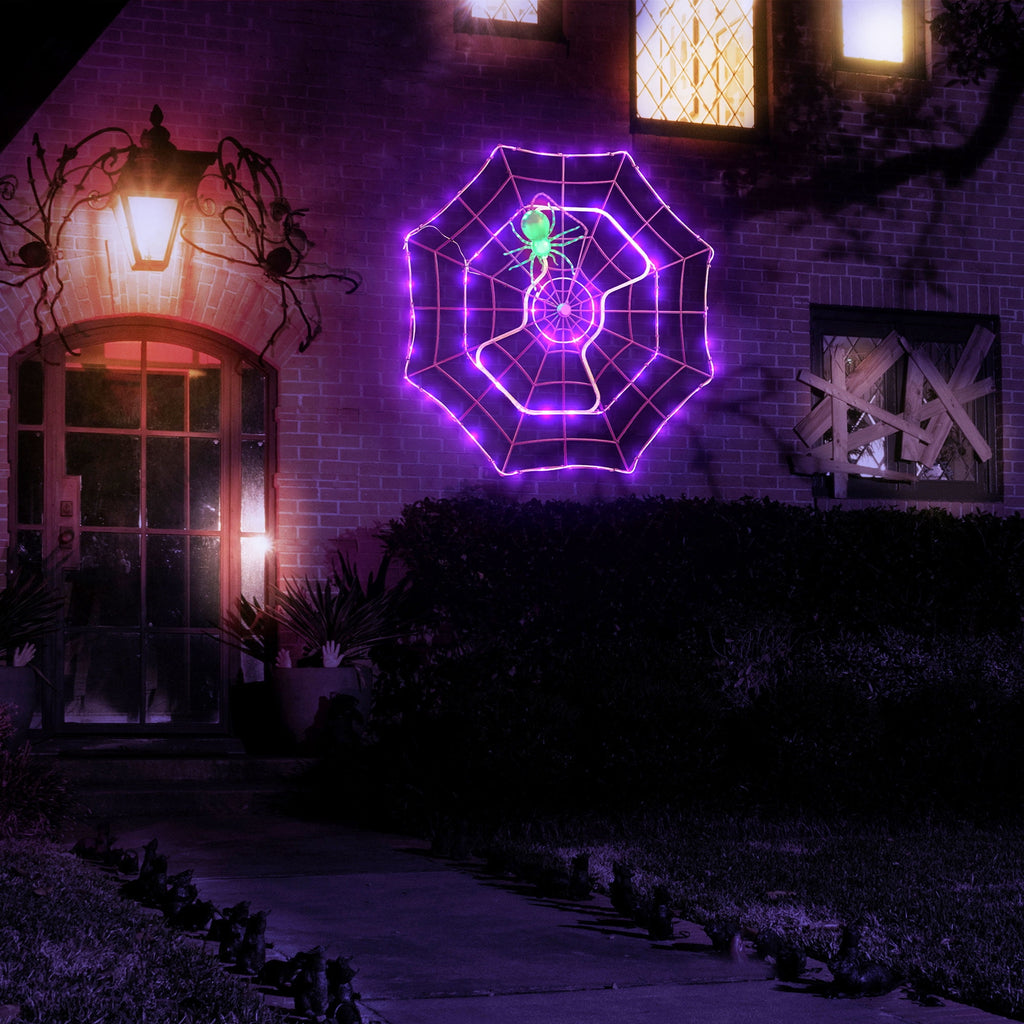 Witchwood™ 4 ft. Outdoor Animated Spider Web - Purple Web
